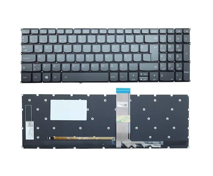 Lenovo ideaPad V15 82KB000CTX Notebook Klavyesi (Koyu Gri TR) ışıklı / Orjinal Ürün