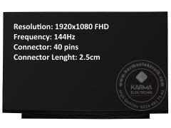 N161HMA-GAK Rev.C1 16.1'' Slim Led Ekran, Lcd Panel 40pin FHD (144Hz)