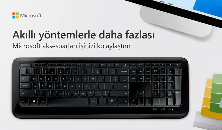 Microsoft 850 Dekstop Türkçe Q Kablosuz Klavye + Mouse Set  PY9-00011