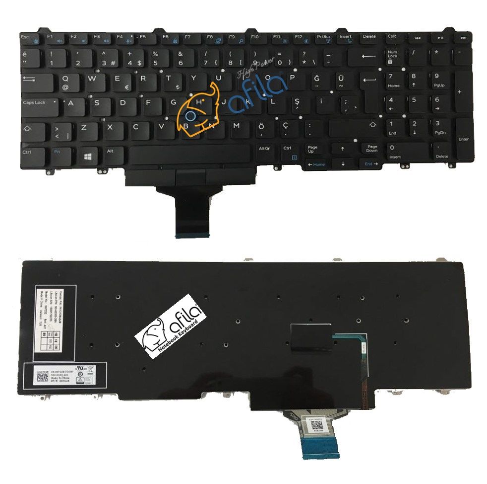 Dell Latitude E5550 E5570 Notebook Klavyesi, Laptop Tuş Takımı (Siyah TR) / KL0944