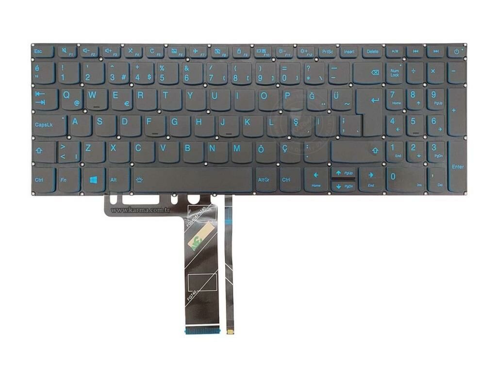 Lenovo ideaPad S145 81VD004DTX, 81MV011CTX Klavyesi - Füme TR, Mavi Tuşlu / ışıklı