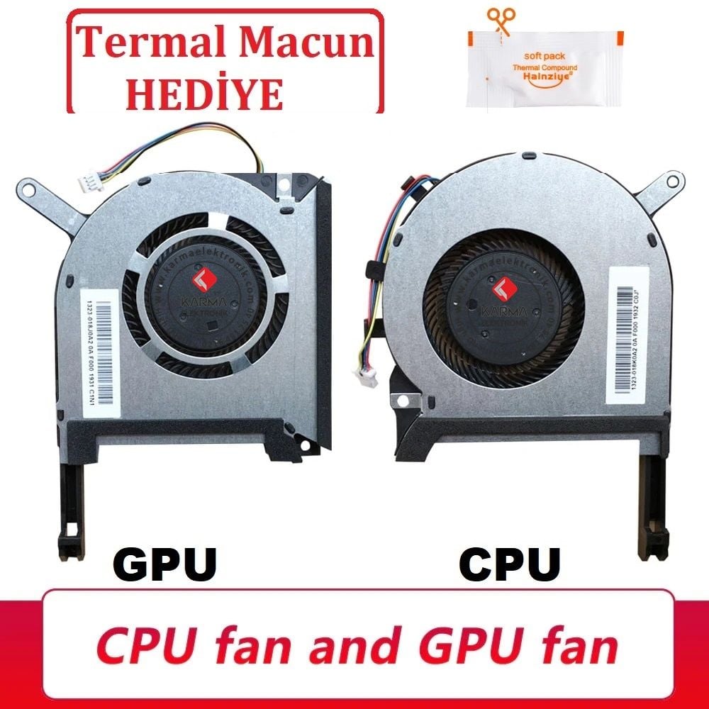 Asus TUF Gaming FX705GM-EV222 uyumlu Notebook Cpu, Gpu Fanı Takım, Sağ-Sol SET / Ver.1