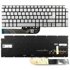 Dell H4XRJ, 0H4XRJ Notebook Klavyesi Silver, Gri TR - Iışıklı