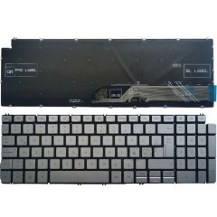 Dell H4XRJ, 0H4XRJ Notebook Klavyesi Silver, Gri TR - Iışıklı