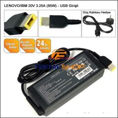 Lenovo 36200611, 36200612, 00HM658 Notebook Adaptörü (65W) Şarj Cihazı USB Tip