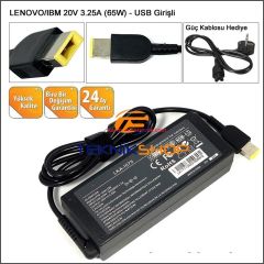 Lenovo 45N0236, 45N0237, 45N0238 Notebook Adaptörü (65W) Şarj Cihazı USB Tip