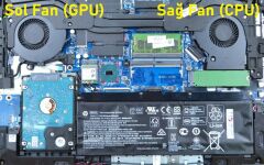 Hp omen NS85B00-16M03 NFB76A05H-001 Notebook GPU, VGA Fanı
