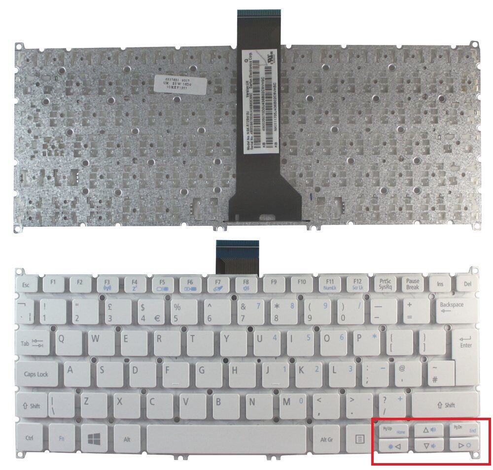 Acer Aspire V3-371, V3-372, V13 Notebook Klavyesi - Beyaz - TR