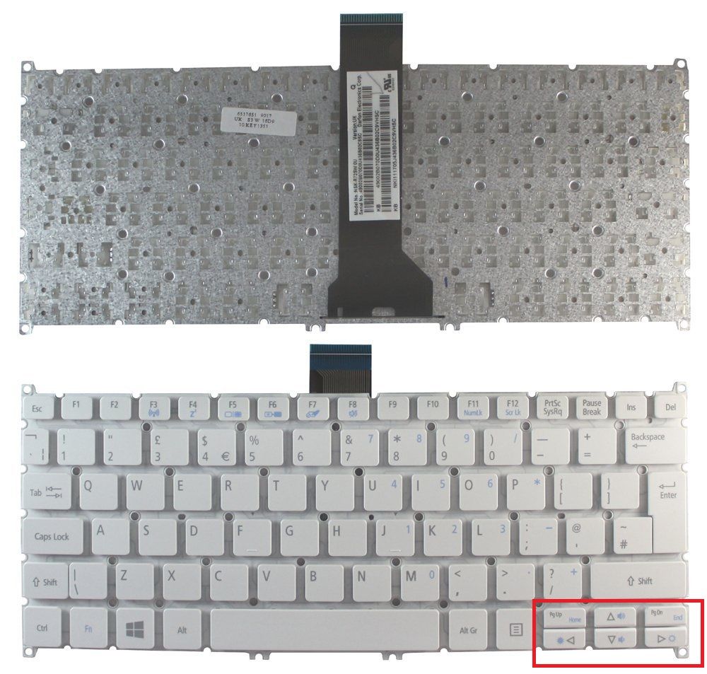 Acer Aspire MS2377 MS2392 Notebook Klavyesi - Beyaz - TR