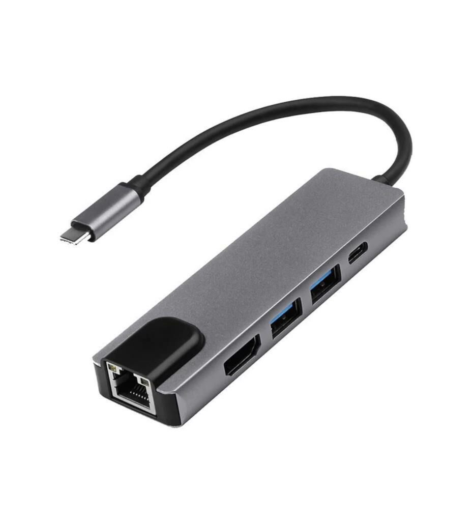 Type-C 5 Port Hub / 1 HDMI+2 USB 3.0+1 Type-C+Rj45 Çevirici