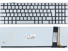 Asus U500, U500V, U500VZ Klavyesi - Silver - TR - Backlit