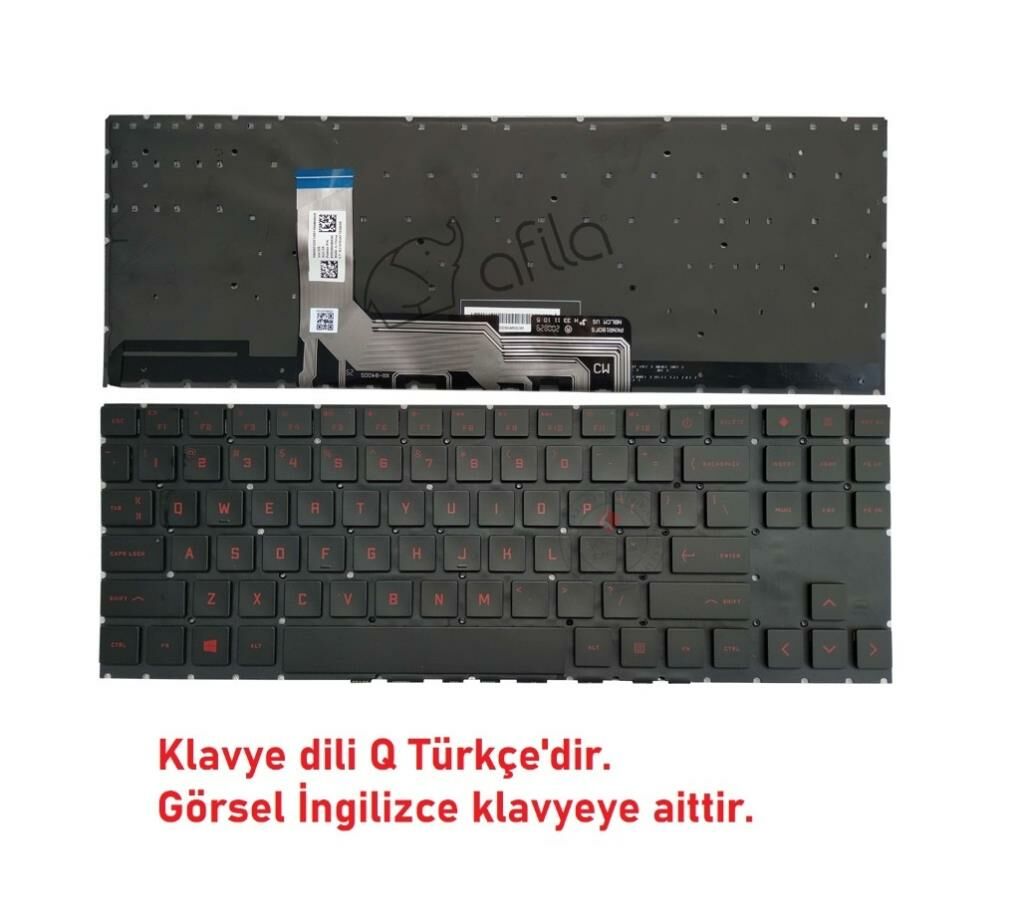 Hp Omen 15-EN1001NT 39C75EA Notebook Klavye Siyah TR ışıklı / Kırmızı