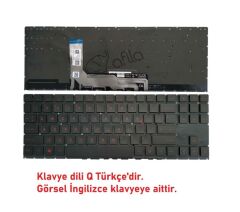 Hp Omen 15-EN1001NT 39C75EA Notebook Klavye Siyah TR ışıklı / Kırmızı