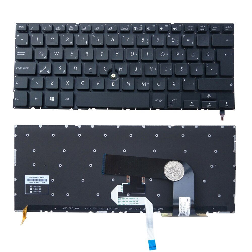 Asus BU201L Notebook Klavye - Tuş Takımı / Siyah - TR - Işıklı
