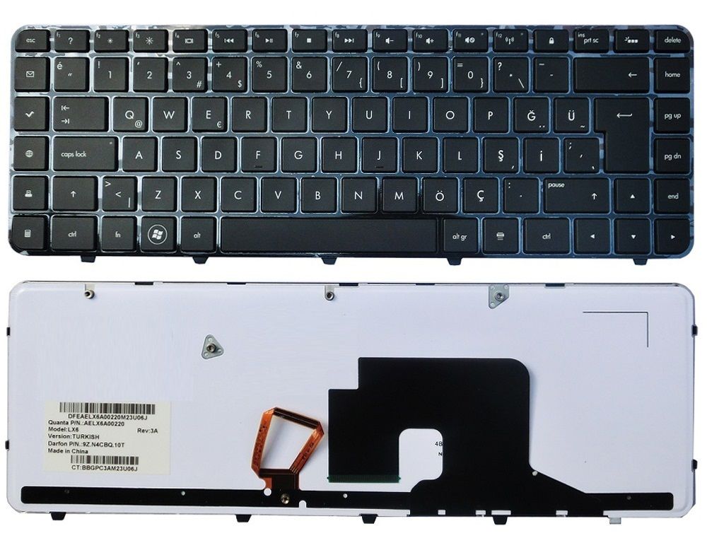 Hp 597630-001,597630-141,597635-001 Klavye (Siyah TR) ışıklı