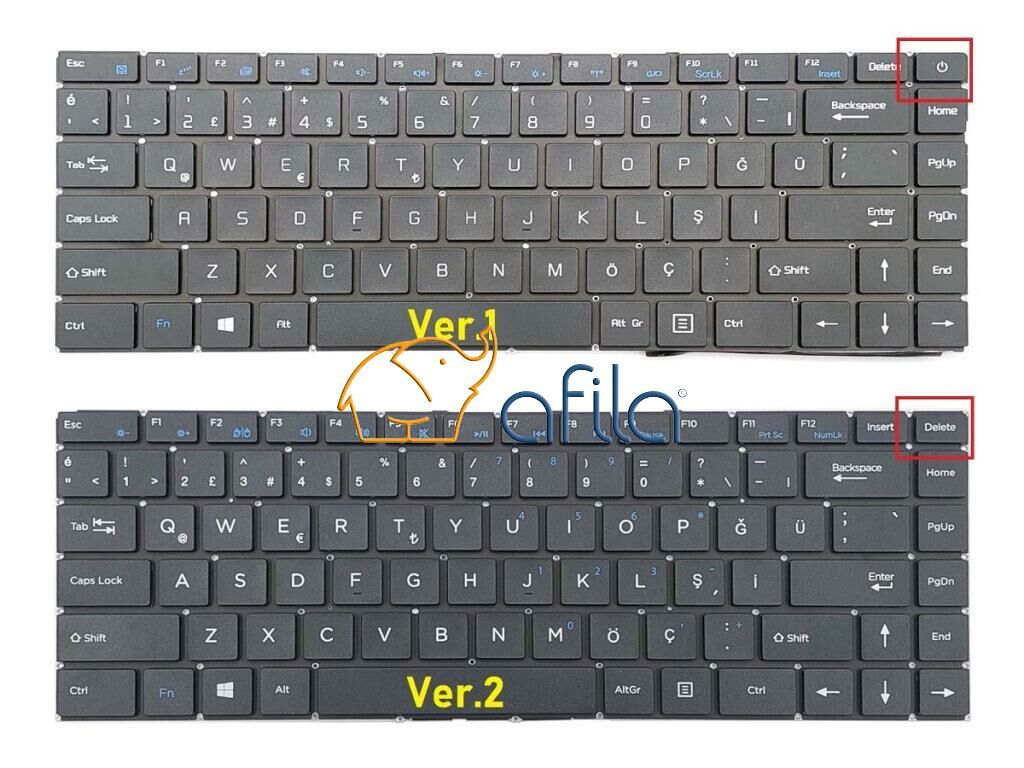 Casper Nirvana C350.5005-4500X C350.5005-4C00E uyumlu Notebook Klavyesi, Laptop Tuş Takımı - Ver.1