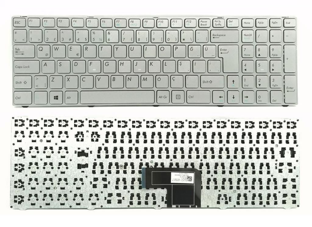 Casper Nirvana C810.7500-B155P Notebook Klavyesi, Laptop Tuş Takımı (Silver, Gri TR) Ver.2