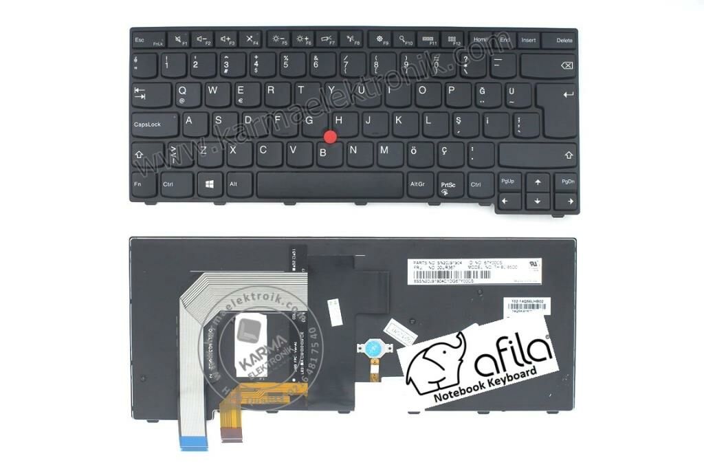 Lenovo ThinkPad T470S Notebook Klavye - Tuş Takımı / Siyah - TR