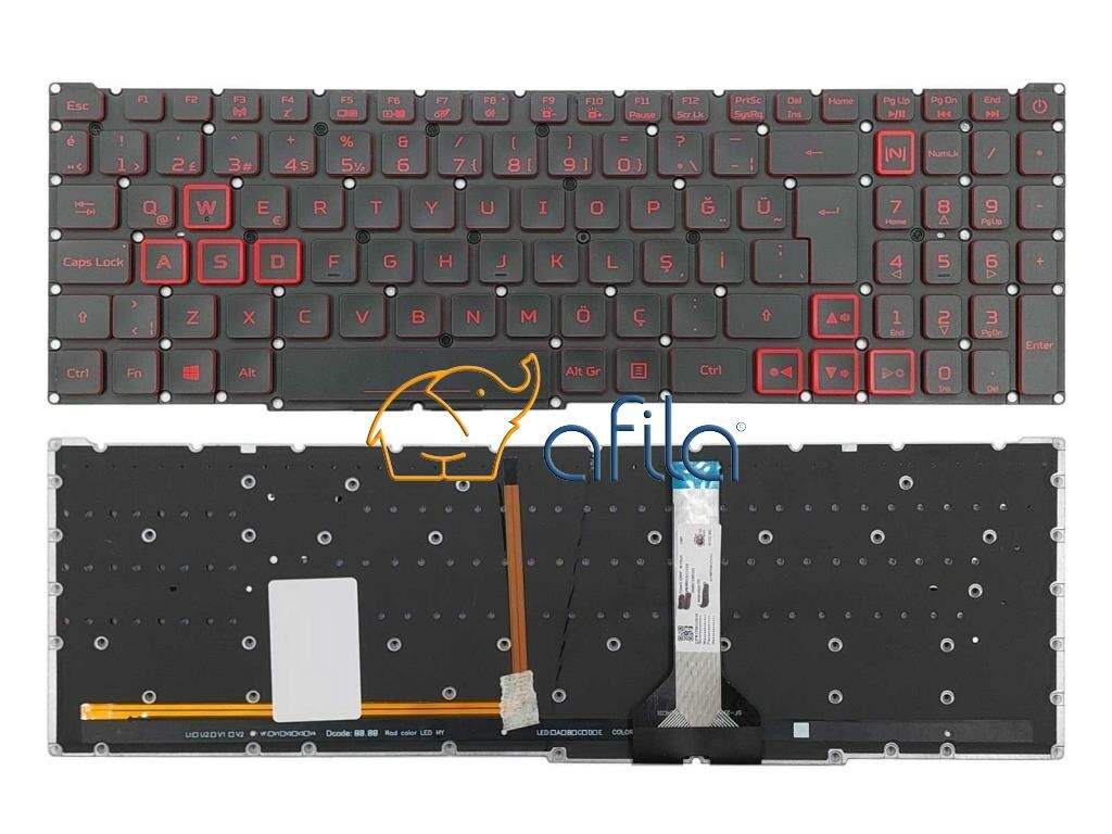 Acer Nitro N20C1 N20C2 Notebook Klavye (Siyah TR) RGB ışıklı
