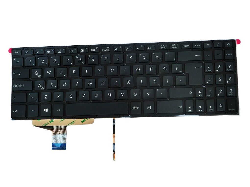 Asus N580VD-DM516T, N580VD-DM028T Notebook Klavyesi (Siyah TR) IŞIKLI