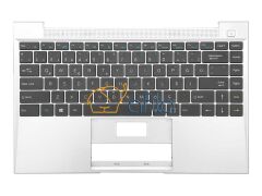 Casper Nirvana C350 uyumlu Notebook Klavyesi - Üst Kasa (Silver) - Siyah - TR - Ver.2 / NBKL1014V2CT