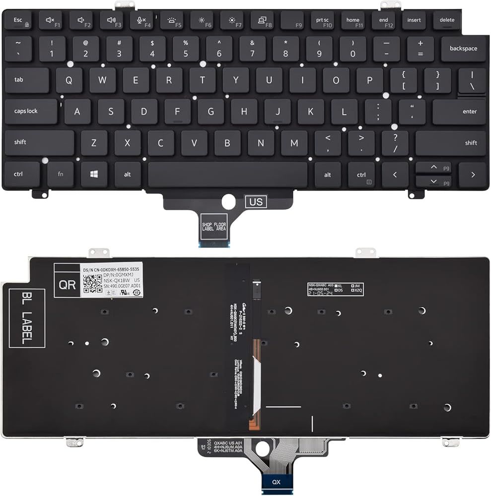 Dell Latitude 7410 Notebook Klavye - Tuş Takımı / Siyah - TR - Işıklı
