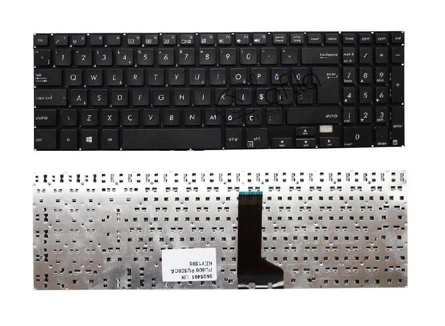 Asus PU500, PU500L, PU551LA, PU551JA, PU551LD, Pro551L Notebook Klavyesi - Siyah TR