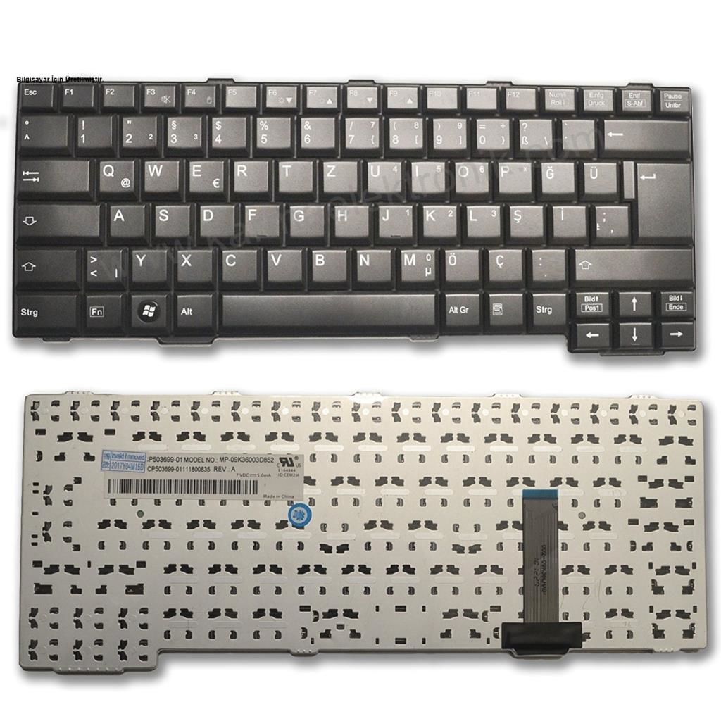 Fujitsu Lifebook E751, S751, S752 Klavye Siyah - TR Numerik Değil