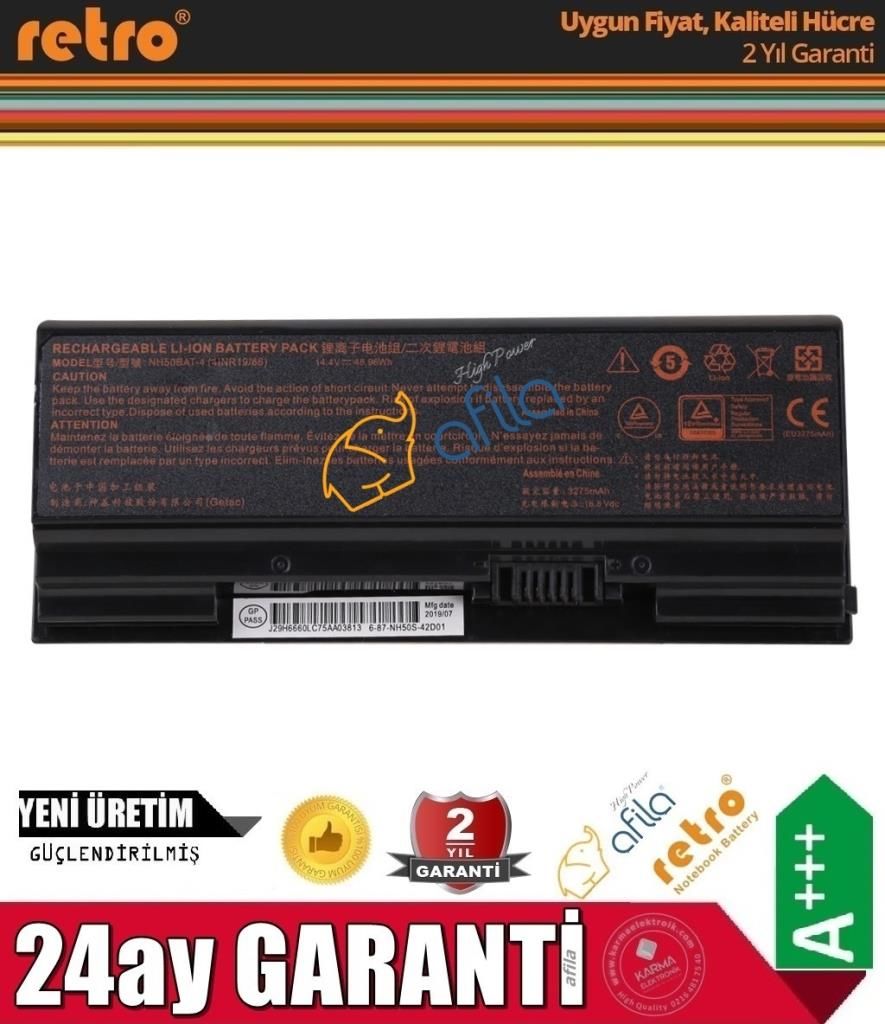 Monster Abra A7 V13.2.4 uyumlu Notebook Bataryası, Pili