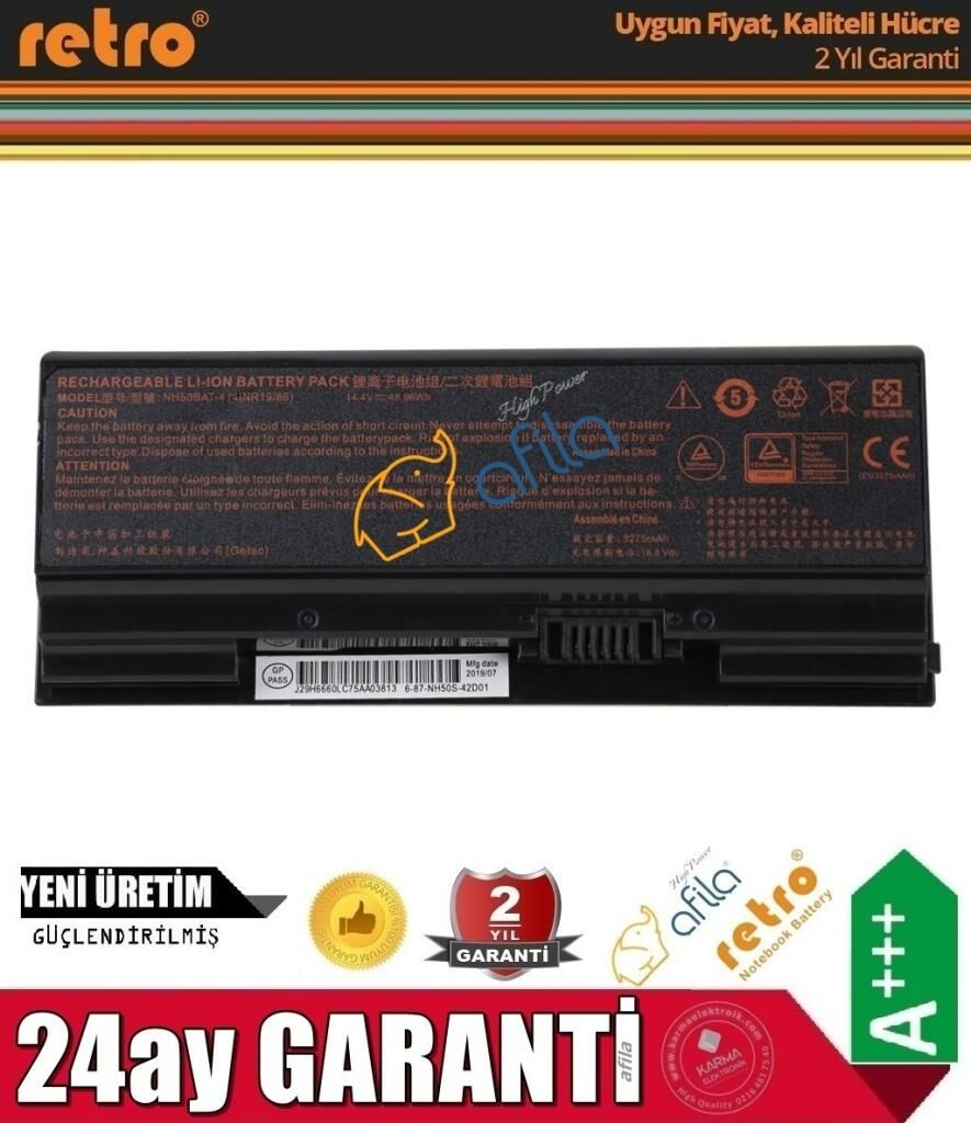 Monster Abra A7 V13.3.2, A7 V13.3.3 uyumlu Notebook Bataryası, Pili