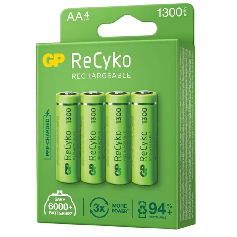 GP RECYKO 1300 NI-MH R6 ŞARJLI AA 4'LÜ KALEM PİL