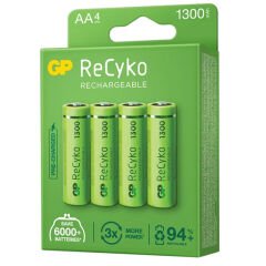 GP RECYKO 1300 NI-MH R6 ŞARJLI AA 4'LÜ KALEM PİL
