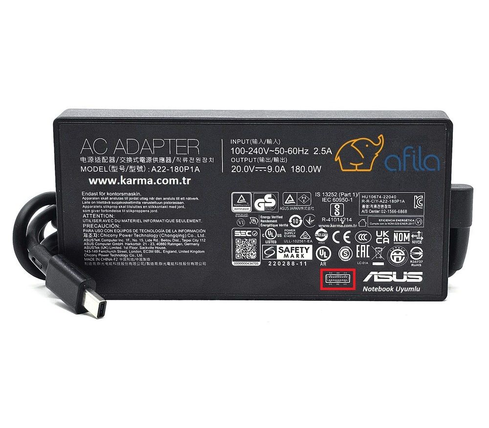 Asus Rog Zephyrus FA401UV, FA401UU, FA401UI Adaptör, Şarj Aleti Cihazı 180W USB-C