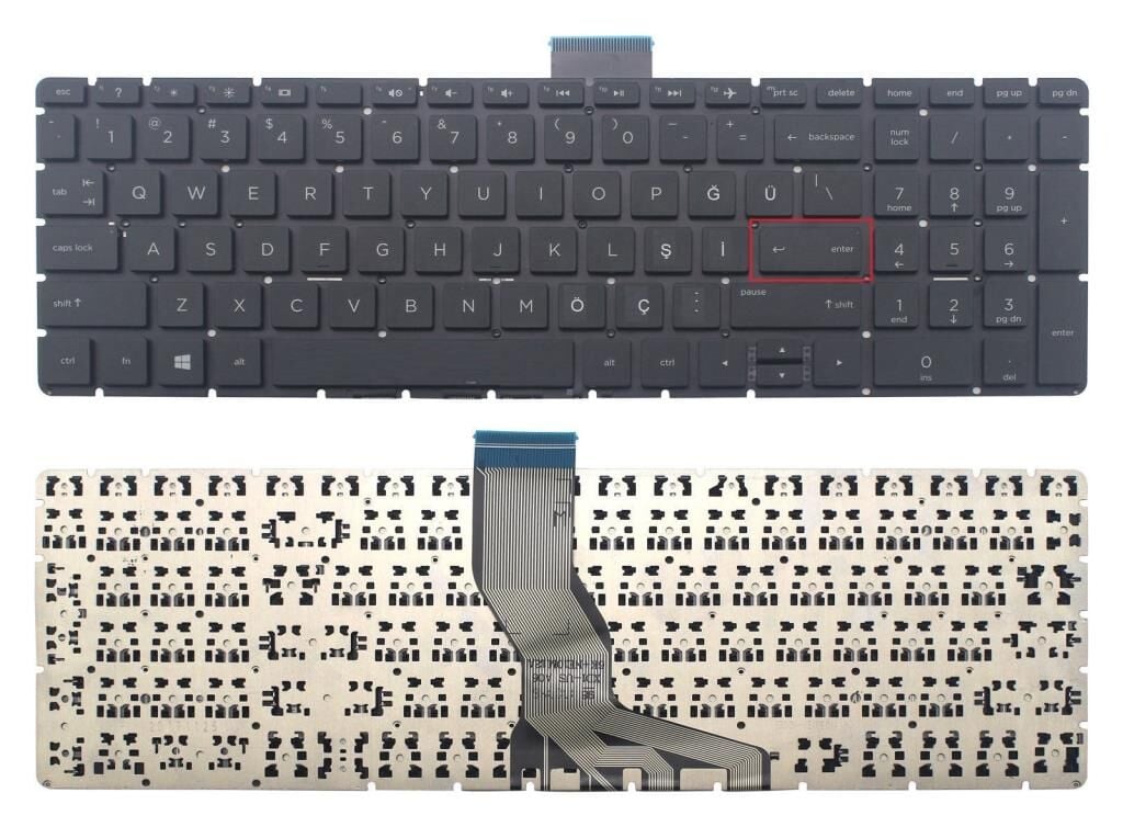 Hp 15-db1036nt Notebook Klavyesi, Laptop tuş Takımı (Siyah TR)