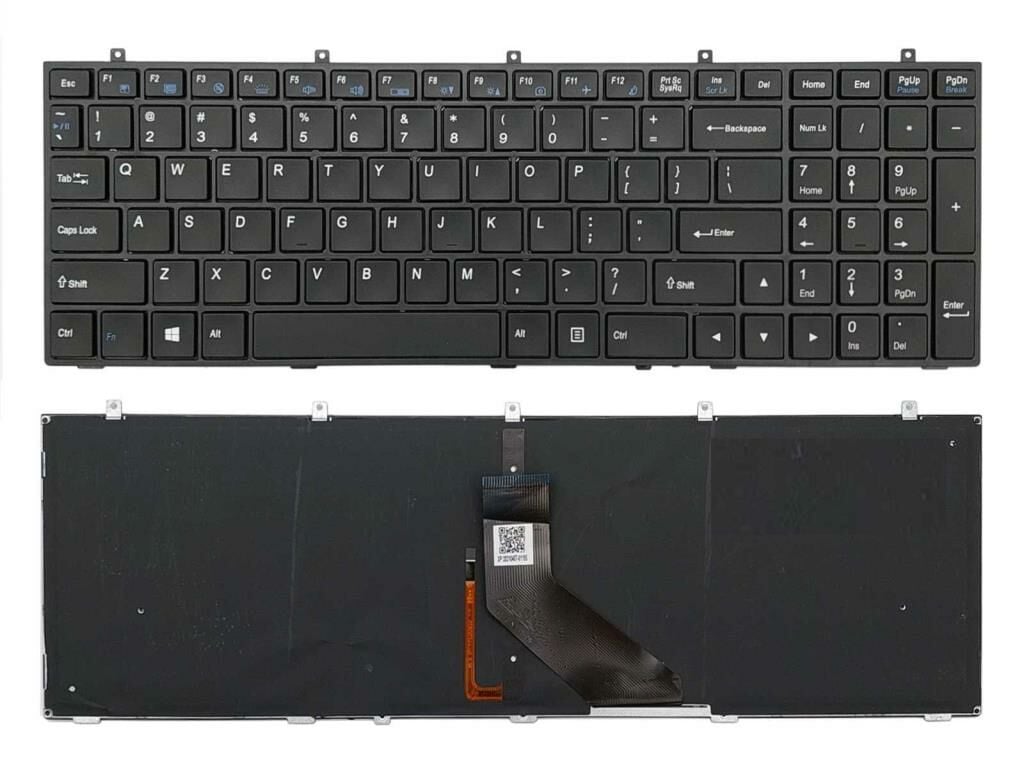 Monster, Clevo 6-79-W670SRQK-190-W Klavyesi (Siyah TR) ışıklı