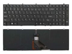 Monster, Clevo 6-79-W670SRQK-190-W Klavyesi (Siyah TR) ışıklı