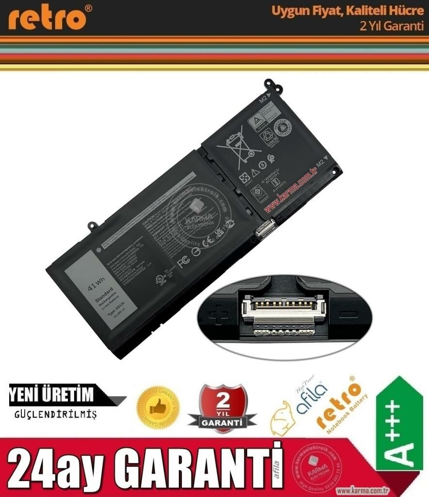 Dell İnspiron 14 7415 2-in-1 Notebook Bataryası, Laptop Pili / Ver.1 - 3Cell