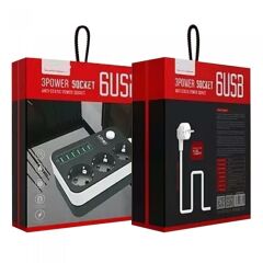 LDNIO SE-3631 3 LÜ PİRİZ 6 USB 3.4Amper Tablet+Ceptelefonu Adaptör (Şarj Cihazı)