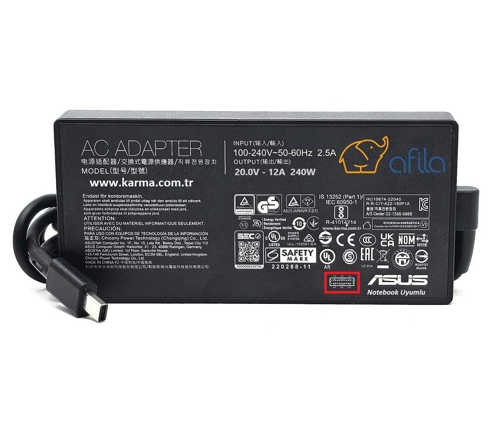 Asus uyumlu ROG Zephyrus G14 2024 GA403 GA403U Adaptör, Şarj Aleti Cihazı 240W USB-C