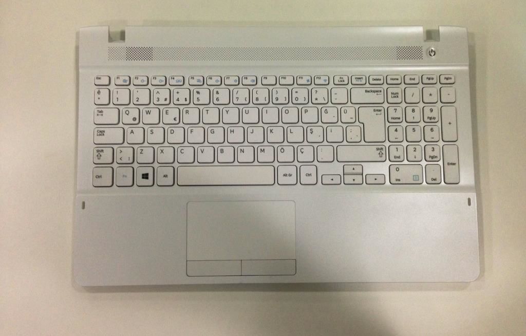 Samsung NP270E5V NP275E5V Notebook Klavye - Üst Kasa- Beyaz - TR