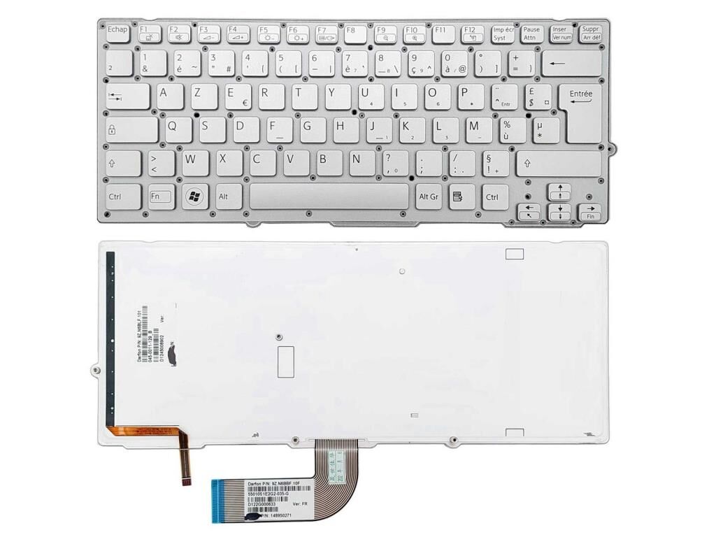 Sony Vaio VPCSD, VPC-SD Notebook Klavyesi - Silver - TR - Işıklı