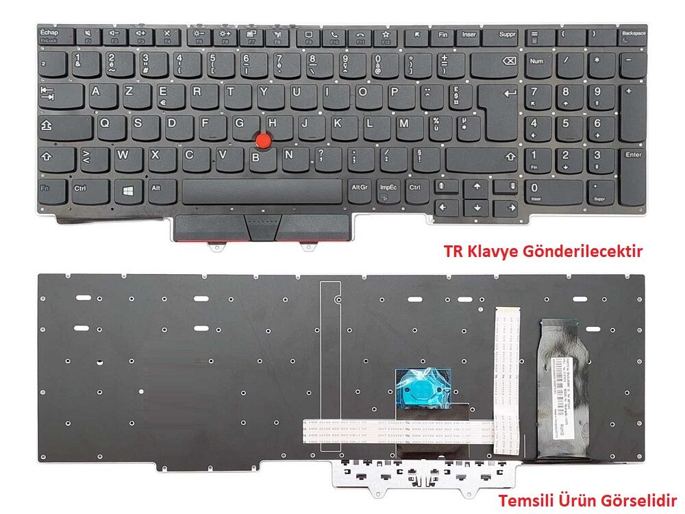 Lenovo ThinkPad E15 Gen3 Notebook Klavyesi, Laptop Tuş Takımı (Siyah TR)