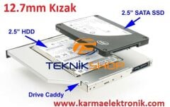Casper uyumlu DVD-SSD Çevirici Adaptör Kızak 12.5mm Kalın Versiyon