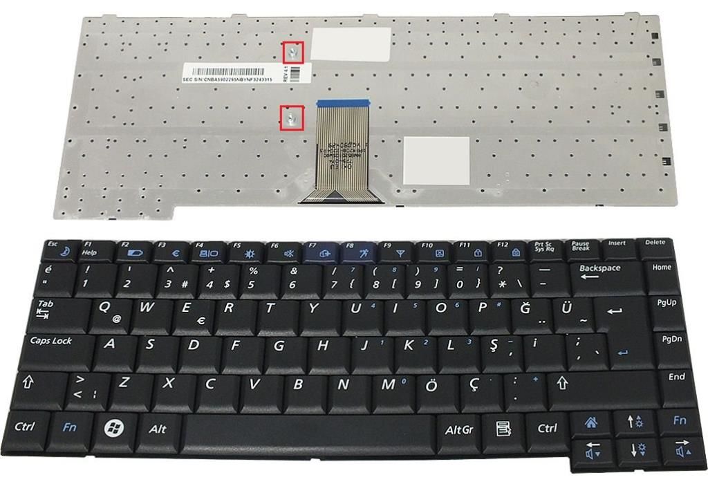 Samsung R58 R503 R505 P510 Notebook Klavyesi - Siyah - TR