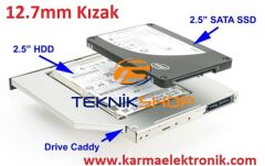 Dell uyumlu DVD-SSD Çevirici Adaptör Kızak 12.5mm Kalın Versiyon