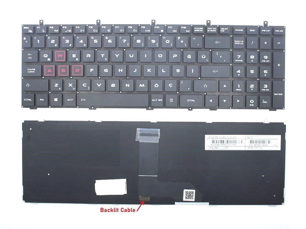 Casper Excalibur G850.8750-8EG0A Notebook Klavyesi, Laptop Tuş Takımı (Siyah TR) ışıklı