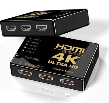 DARK (DK-HD-SW4X1K) 5 Giriş 1 Çıkış UZAKTAN KUMANDALI 4K HDMI KVM Switch (Seçici)