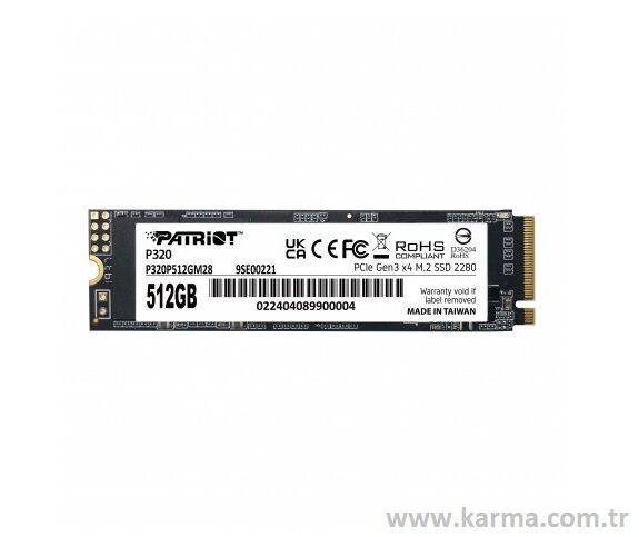 Patriot P320 512GB 3000/2200MB/s NVMe M.2 SSD Disk (P320P512GM28)