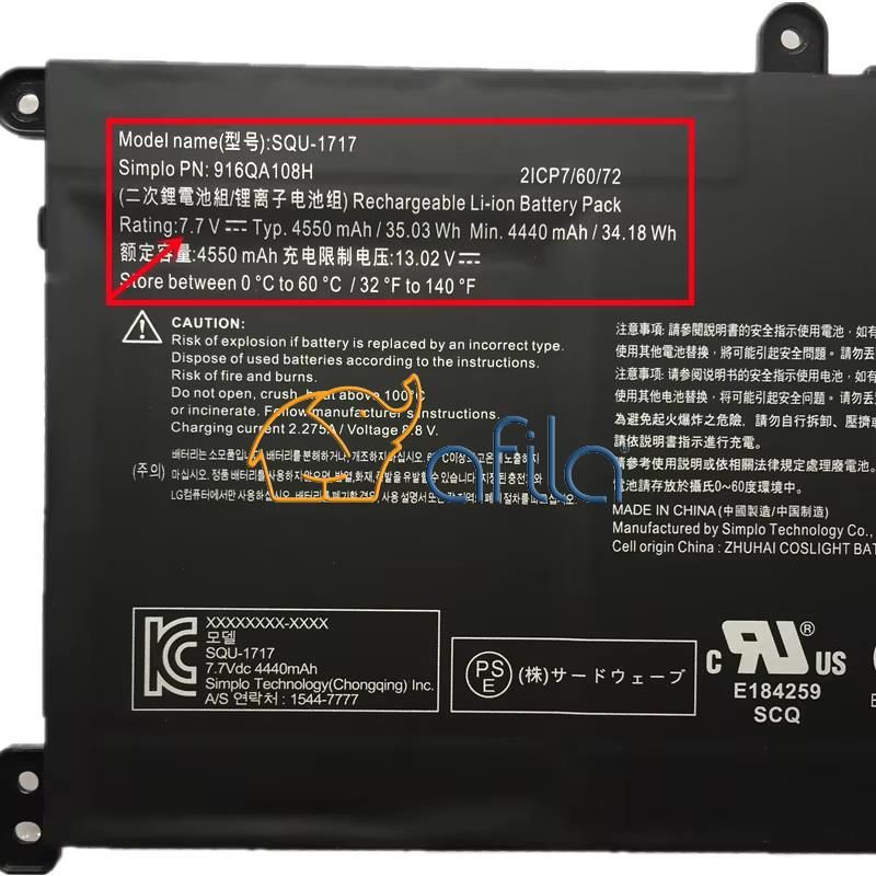 Casper Nirvana S500.1051-D150P-G-F Notebook Bataryası, Pili Ver.1 / 7.7V