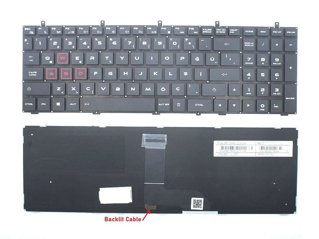 Casper Excalibur G860.7700-D690P Notebook Klavyesi, Laptop Tuş Takımı (Siyah TR) ışıklı